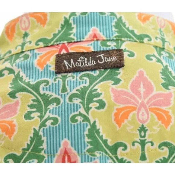 Matilda Jane Sz S Womens Button Down Shirt Mini Dress Tunic Top Floral Print - Picture 9 of 13